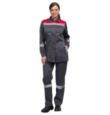 Костюм женский “Тимбер” серый-красный