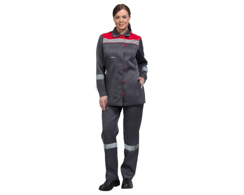 Костюм женский “Тимбер” серый-красный