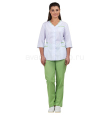 Комплект одежды женской “Ольга” белый-лайм