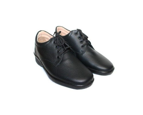Туфли женские на шнурках из натуральной кожи цвет чёрный