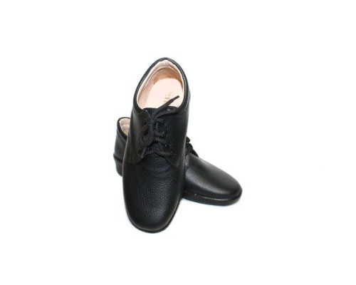 Туфли женские на шнурках из натуральной кожи цвет чёрный
