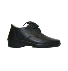 Туфли женские на шнурках из натуральной кожи цвет чёрный