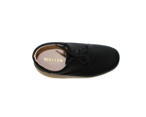 Туфли женские на шнурках из натуральной кожи цвет чёрный