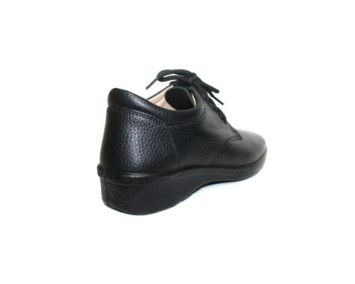 Туфли женские на шнурках из натуральной кожи цвет чёрный