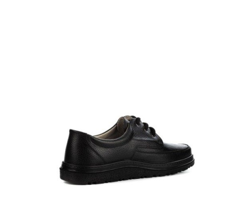 Туфли мужские на шнурках из натуральной кожи цвет чёрный