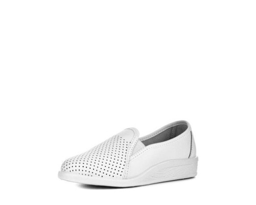 Туфли женские с перфорацией на ПВХ подошве цвет белый 55-01w