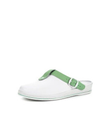 САБО ЖЕНСКИЕ БЕЗ ПЕРФОРАЦИИ С ЗЕЛЁНЫМ РЕМЕШКОМ