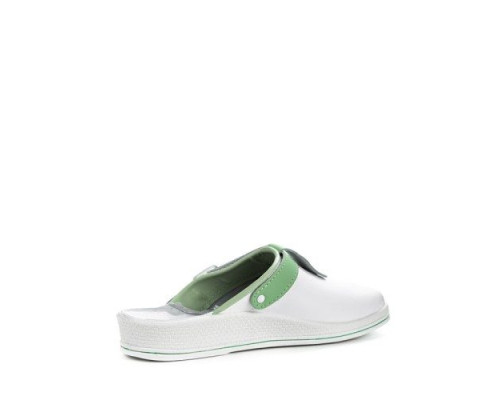 САБО ЖЕНСКИЕ БЕЗ ПЕРФОРАЦИИ С ЗЕЛЁНЫМ РЕМЕШКОМ