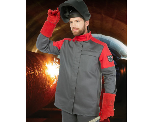 Костюм сварщика “Баклер” с пк цв. серый-красный