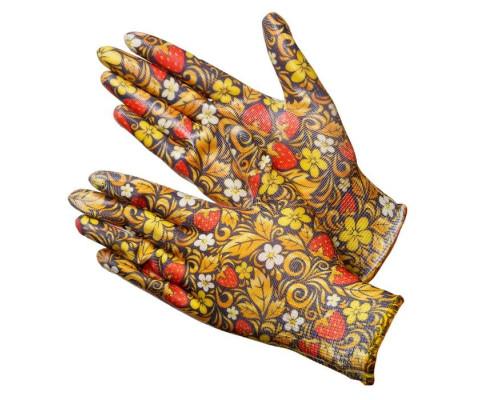 Berry NN Садовые перчатки с расцветкой “Хохлома” N4001