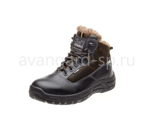 Ботинки “Бустер”, чёрно-коричневый, шерст. мех, КП, ПУ