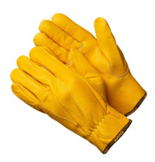 Gward Force Gold Желтые кожаные перчатки анатомического кроя XY276