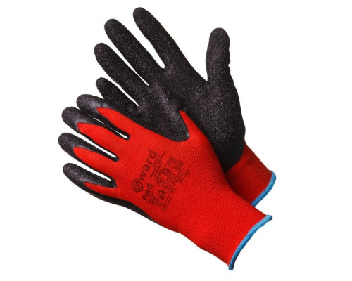 Gward Red нейлоновые перчатки с черным текстурированным латексом