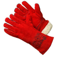 Gward Track Zima Спилковые утепленные красные краги XY074