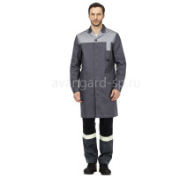 Халат “Технолог” NEW серый со светло-серой отделкой