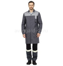 Халат “Технолог” NEW серый со светло-серой отделкой