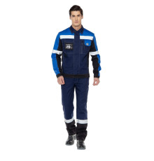 Костюм “Виват” синий с васильковой и черной отделкой