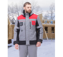 Костюм “Виват” NEW серый с черной и красной отделкой