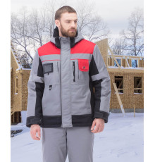 Костюм “Виват” NEW серый с черной и красной отделкой