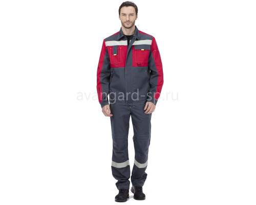 Костюм мужской “Таль” серый-красный