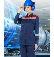 Костюм женский “Тимбер” синий с красной отделкой