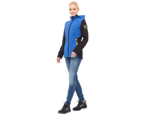 Куртка женская софтшелл “Тайм” с капюшоном синяя
