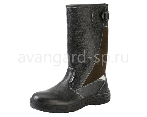 Сапоги “Бустер”, чёрно-коричневый, шерст. мех, КП, ПУ