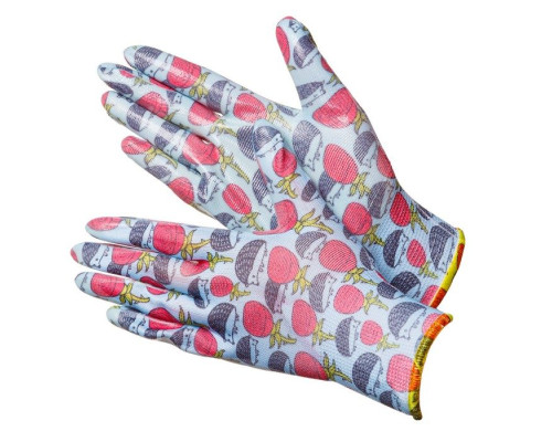 Yo NN Садовые перчатки с расцветкой “Ежики и розы” N4001