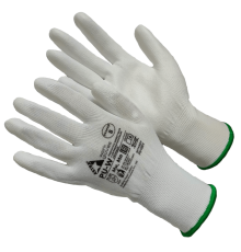 Astra Pu-W Перчатки из полиэстера белого цвета с полиуретановым покрытием