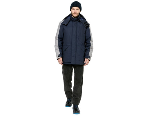 Куртка мужская утепленная рабочая “Челленджер” синяя с серым