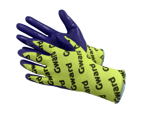 Перчатки из полиэстера/нейлона с нитриловым покрытием с логотипированием