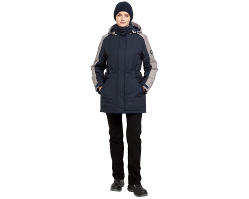 Куртка женская утепленная рабочая “Альфа” синяя с серым