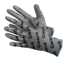 Перчатки из полиэстера/нейлона серого цвета полиуретановым покрытием