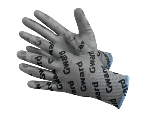 Перчатки из полиэстера/нейлона серого цвета полиуретановым покрытием