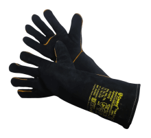 Gward Track Dark Long Краги из спилка черного цвета, длина 42 см