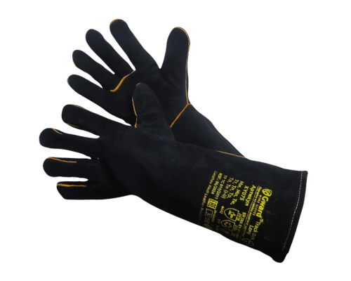 Gward Track Dark Long Краги из спилка черного цвета, длина 42 см