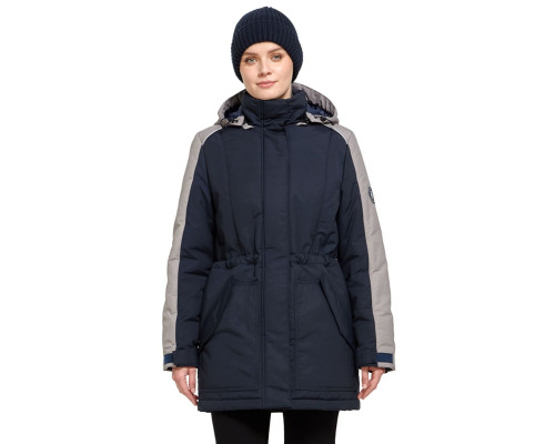 Куртка женская утепленная рабочая “Альфа” синяя с серым